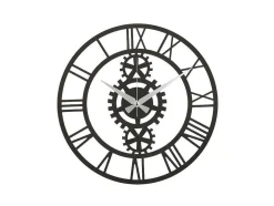 Relógio Vintage 10, Preto, Prata, 50X1,5X50 Cm, Epikasa