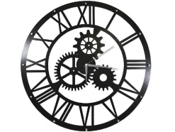 Relógio Vintage, Preto, Prata, 50X0,16X50 Cm, Epikasa
