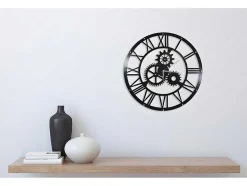 Relógio Vintage, Preto, Prata, 50X0,16X50 Cm, Epikasa