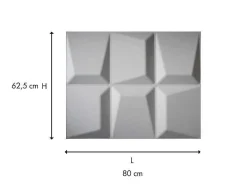 Revestimento De Parede 3D Tessel Para Pintar - Pack De 3M - Lote De 6 Pecas