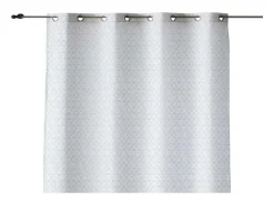 Rideau 100% Coton 1 Piece Blanc A Lignes Vertes 200X260