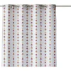 Rideau 100% Coton 1 Piece Blanc A Motifs Fleurs 140X260