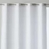 Rideau 100% Coton 1 Piece Blanc A Pois Gris 200X260