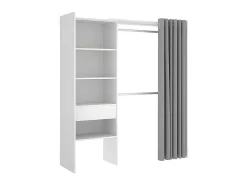 Roupeiro Aberto Extensivel C.110/160 Cm Branco E Cinza - Laurent