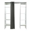 Roupeiro Aberto Extensivel Emeric - Comp.112/185 Cm - Branco E Antracite