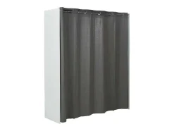 Roupeiro Aberto Extensivel Emeric - Comp.112/185 Cm - Branco E Antracite