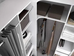 Roupeiro De Canto Com Cortina E 1 Porta, Com Espelho, C231 Cm, Branco E Cinzento - Bertrand