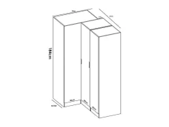 Roupeiro De Canto 3 Portas C132 Cm Branco - Listowel