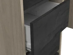 Roupeiro Modular De Canto Ou Retilineo C200 Cm Cor Natural E Preto - Emilyo