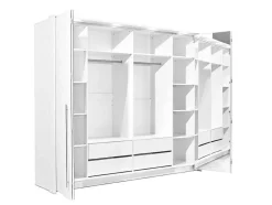 Roupeiro 2 Portas Com Espelho E Leds De C255 Cm Cor Branco - Ingina