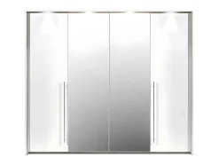 Roupeiro 2 Portas Com Espelho E Leds De C255 Cm Cor Branco - Ingina