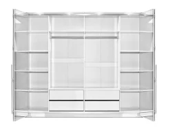 Roupeiro 2 Portas Com Espelho E Leds De C255 Cm Cor Branco - Ingina