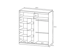 Roupeiro 2 Portas Corredicas Com Espelho De C203 Cm Cor Branco - Autlan