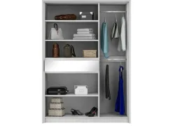 Roupeiro 5 Portas E 1 Gaveta Com Espelho De C157 Cm Cor Branco - Zadia