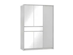 Roupeiro 5 Portas E 1 Gaveta Com Espelho De C157 Cm Cor Branco - Zadia