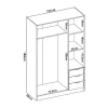 Roupeiro 3 Portas E 3 Gavetas C121 Cm Branco - Listowel