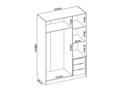 Roupeiro 3 Portas E 3 Gavetas C121 Cm Branco - Listowel