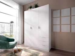 Roupeiro 3 Portas E 3 Gavetas C121 Cm Branco - Listowel