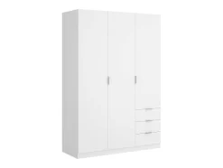 Roupeiro 3 Portas E 3 Gavetas C121 Cm Branco - Listowel