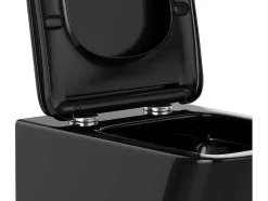 Sanita Suspensa Em Ceramica Preto Brilhante Com Estrutura De Suporte Decorativo - Clemona