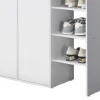 Sapateira Com 3 Portas E 3 Nichos Branco E Natural Claro - Skaido