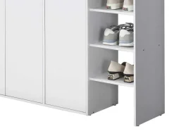 Sapateira Com 3 Portas E 3 Nichos Branco E Natural Claro - Skaido