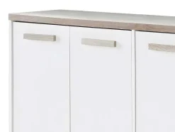 Sapateira Com 3 Portas E 3 Nichos Branco E Natural Claro - Skaido