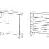 Sapateiro/Móvel Organização - H87Cm X L90Cm X P27Cm Chene Dore Pernas Branco Bergen