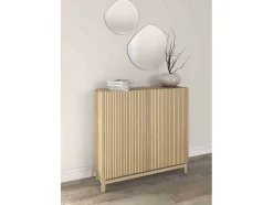 Sapateiro/Móvel Organização - H90Cm X L90Cm X P27Cm Chene Portas Serrado - Hanko