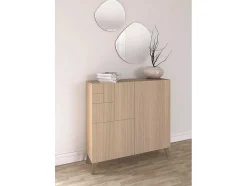 Sapateiro/Móvel Organização - H87Cm X L90Cm X P27Cm Nogueira Clara Pernas Moca - Bergen