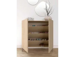 Sapateiro/Móvel Organização - H87Cm X L90Cm X P27Cm Nogueira Clara Pernas Moca - Bergen