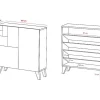 Sapateiro/Móvel Organização - H87Cm X L90Cm X P27Cm Chene Dore Bergen