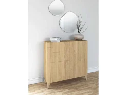 Sapateiro/Móvel Organização - H87Cm X L90Cm X P27Cm Chene Dore Bergen
