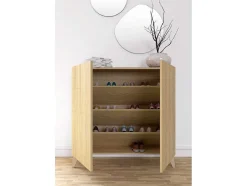 Sapateiro/Móvel Organização - H87Cm X L90Cm X P27Cm Chene Dore Bergen