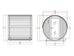 Sauna De Exterior 4 Lugares Com Salamandra De 6 Kw C185 X L180 X A190 Cm - Isokyro
