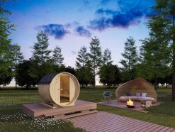 Sauna De Exterior 4 Lugares Com Salamandra De 6 Kw C185 X L180 X A190 Cm - Isokyro