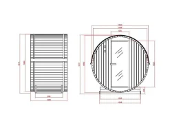 Sauna De Exterior 2 Lugares Com Salamandra De 3,5 Kw C185 X L120 X A190 Cm - Isokyro