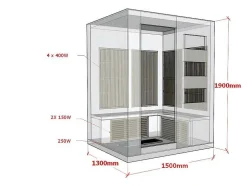 Sauna De Infravermelhos 3/4 Lugares Gama Prestigio Mikeli Iii - C150*P130*A190 Cm - Preto