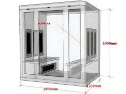 Sauna De Infravermelhos 4/5 Lugares Gama Prestige Stockholm Ii - C180*P120*A190 Cm