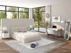Secretária Com 2 Gavetas Em Mdf E Metal Cor Branco E Dourado - Mason