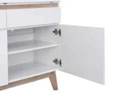 Secretária Com 2 Portas E 2 Gavetas Mdf Branco E Natural - Rilesa