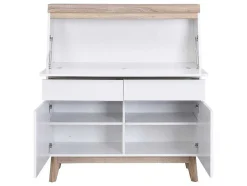 Secretária Com 2 Portas E 2 Gavetas Mdf Branco E Natural - Rilesa