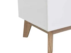 Secretária Com 2 Portas E 2 Gavetas Mdf Branco E Natural - Rilesa