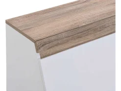 Secretária Com 2 Portas E 2 Gavetas Mdf Branco E Natural - Rilesa
