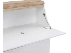 Secretária Com 2 Portas E 2 Gavetas Mdf Branco E Natural - Rilesa