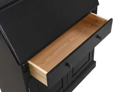 Secretária Em Pinho E Mdf Antracite E Natural Cleore