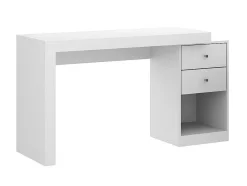 Secretária Extensivel Com 2 Gavetas E 1 Nicho Branco - Evan
