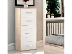 Sinfonier 5 Gavetas 99X40X35 Cambriano-Branco