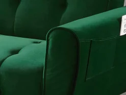 Sofá Cama Clic Calc De 3 Lugares Em Veludo Verde Abeto - Polani