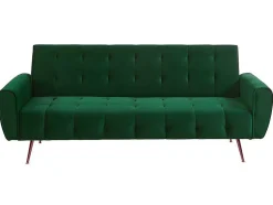 Sofá Cama Clic Calc De 3 Lugares Em Veludo Verde Abeto - Polani